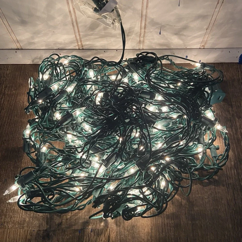 Holiday Time Clear Bulbs Green Wire 150 Net Light Set Indoor Outdoor 24 sqft NIB